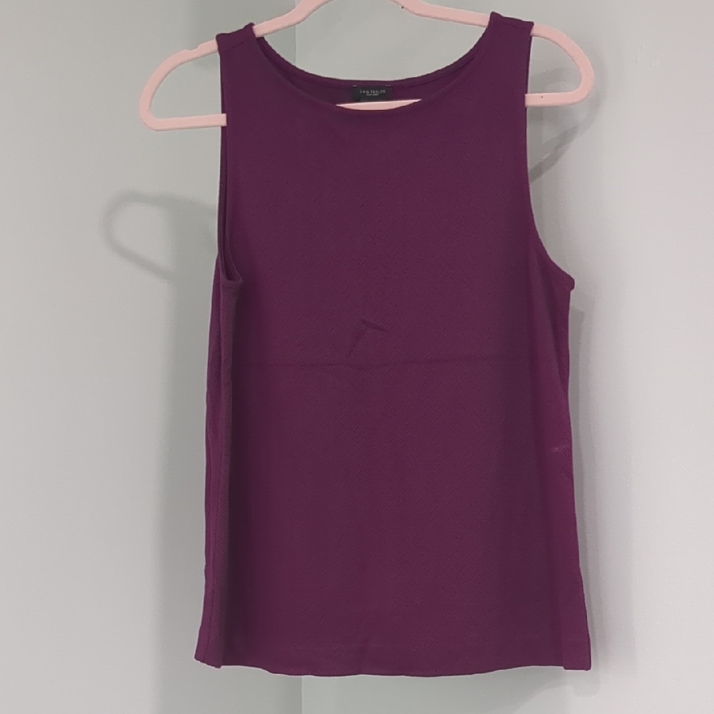 Ann Taylor Purple Boxy Sleeveless Tank Top